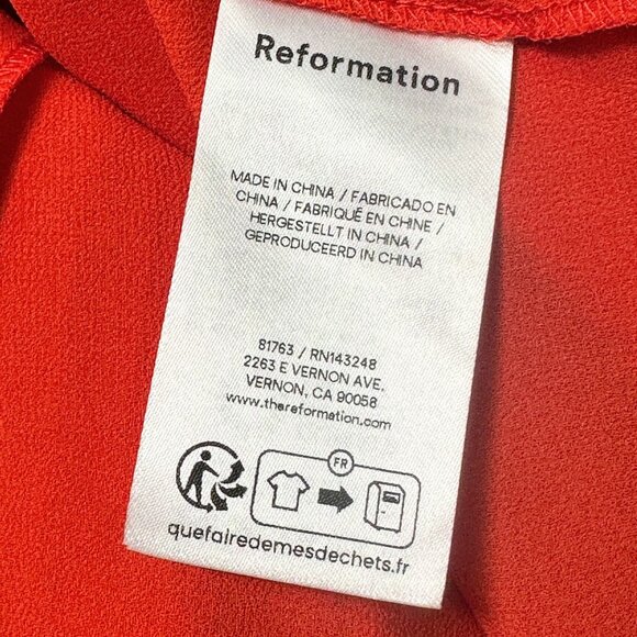 Reformation Maxi Skirt Womens Red Orange Size 6 Long Flowing A-Line 100% Silk - Picture 11 of 13